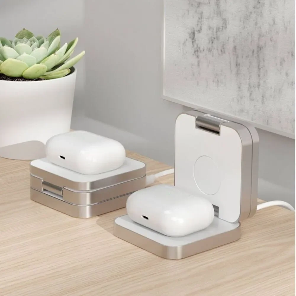 Just Wireless 3-in-1 Magnetic Collapsible Wireless Charger - White